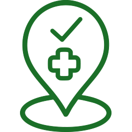 Hospital Map Marker with tick