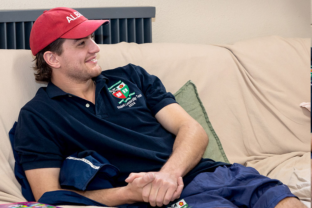 Student Relaxing in rec area